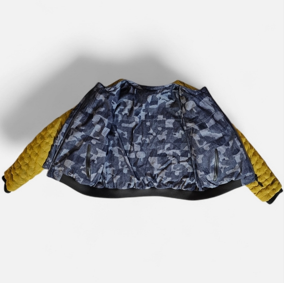 The North Face Cryos Reversible GTX Down Bomber Jacket Indigo Denim Jacquard L - Picture 3 of 9